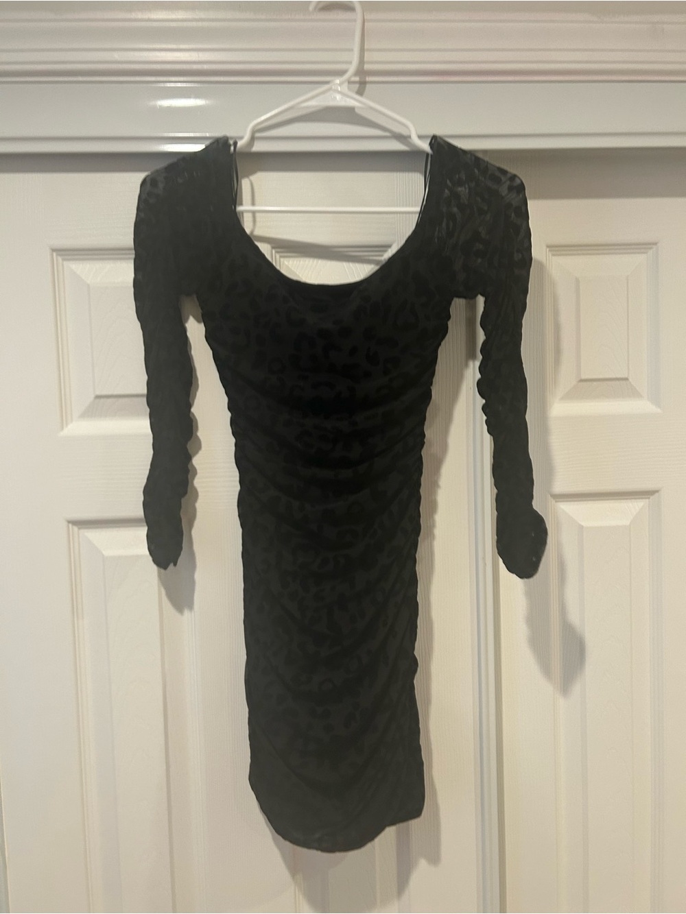 Windsor Black Long Sleeve Ruched Bodycon Dress